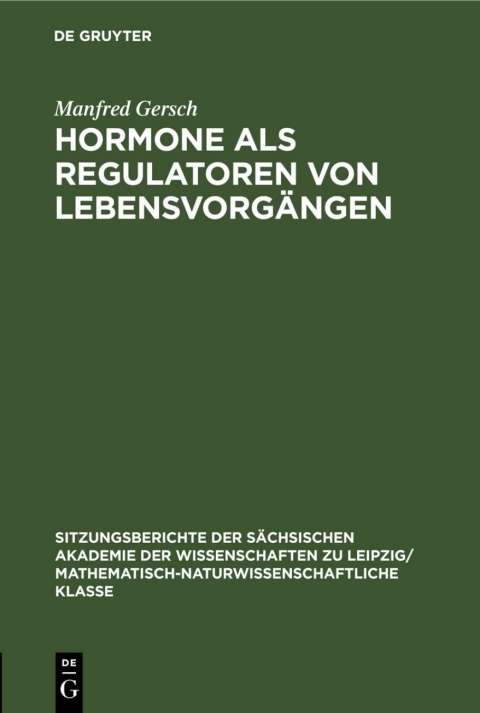 Cover image for book Hormone als Regulatoren von Lebensvorgängen