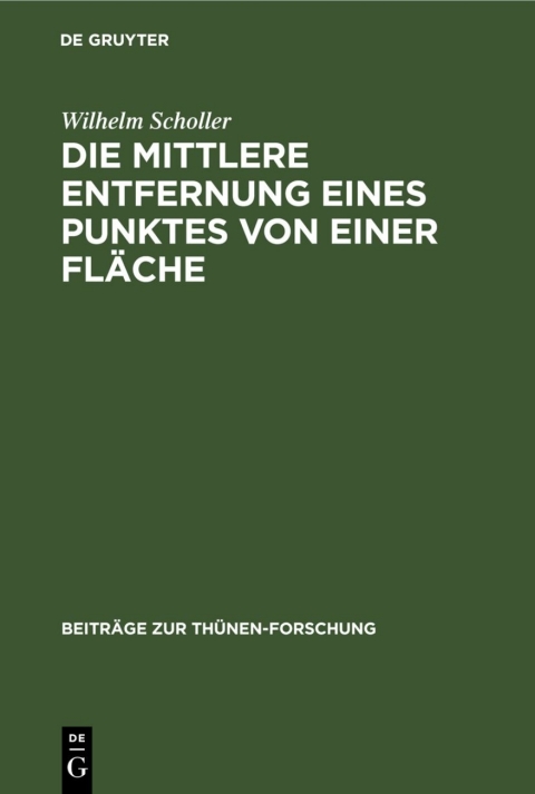 Cover image for book Die mittlere Entfernung eines Punktes von einer Fläche