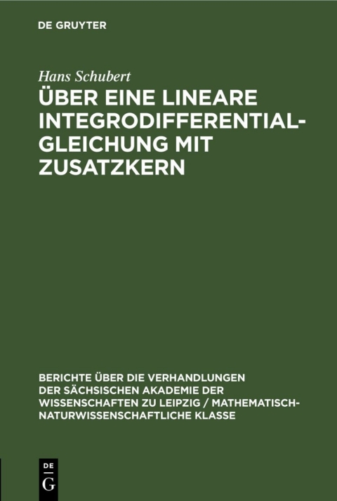 Cover image for book Über eine lineare Integrodifferentialgleichung mit Zusatzkern