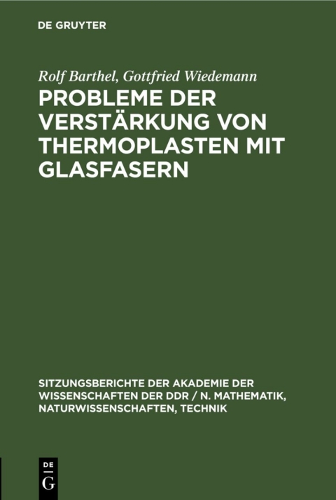 Cover image for book Probleme der Verstärkung von Thermoplasten mit Glasfasern