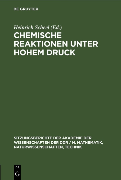 Cover image for book Chemische Reaktionen unter hohem Druck
