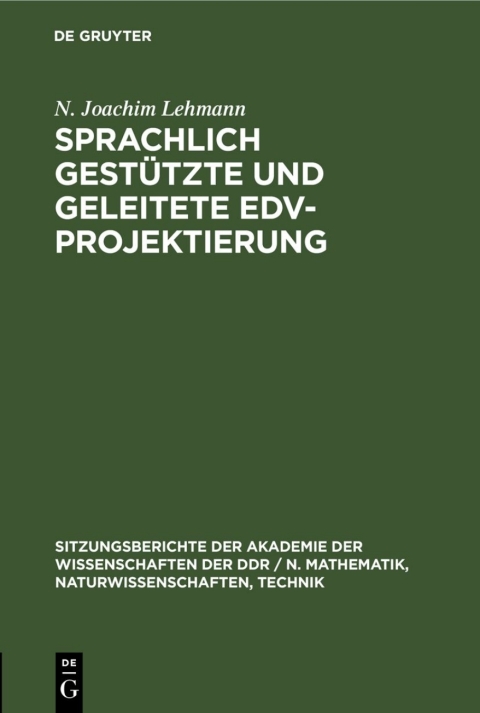 Cover image for book Sprachlich gestützte und geleitete EDV-Projektierung