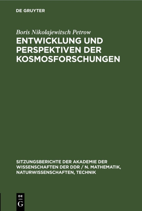 Cover image for book Entwicklung und Perspektiven der Kosmosforschungen