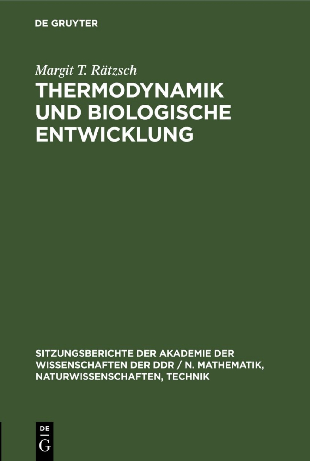 Page Fidelity Thermodynamik und biologische Entwicklung; $148.73
