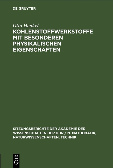 Cover image for book Kohlenstoffwerkstoffe mit besonderen physikalischen Eigenschaften