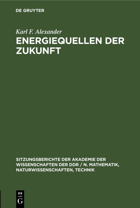 Cover image for book Energiequellen der Zukunft