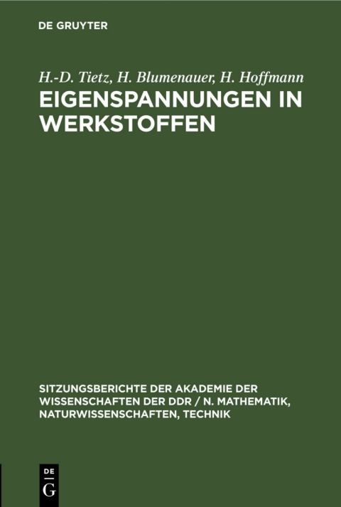 Cover image for book Eigenspannungen in Werkstoffen