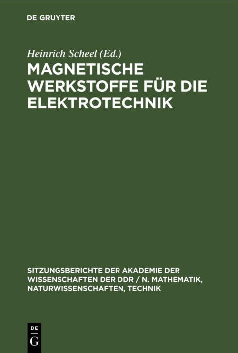 Cover image for book Magnetische Werkstoffe für die Elektrotechnik