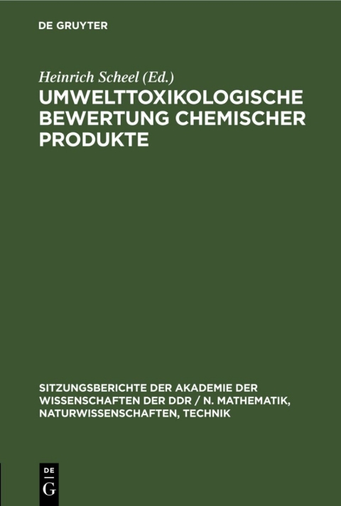 Cover image for book Umwelttoxikologische Bewertung chemischer Produkte