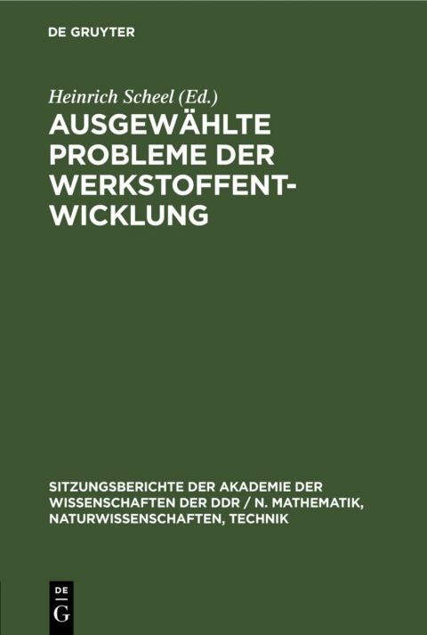 Cover image for book Ausgewählte Probleme der Werkstoffentwicklung