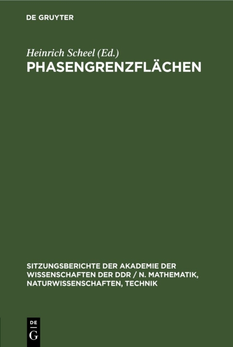 Cover image for book Phasengrenzflächen