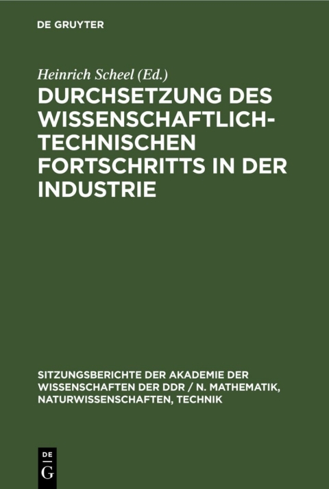 Cover image for book Durchsetzung des wissenschaftlich-technischen Fortschritts in der Industrie