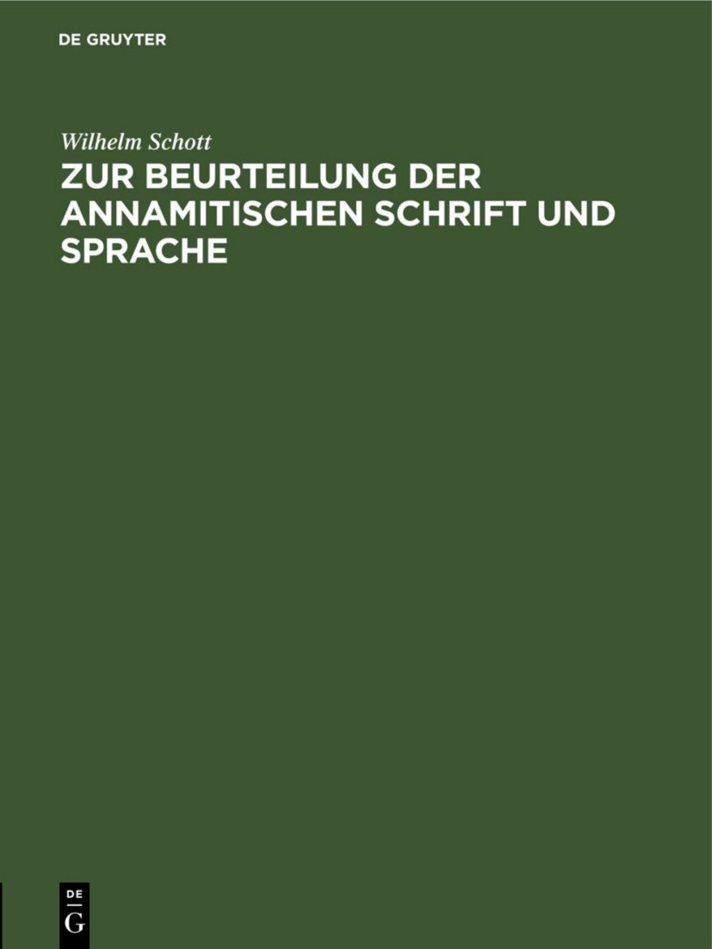 Page Fidelity Zur Beurteilung der annamitischen Schrift und Sprache; $148.73