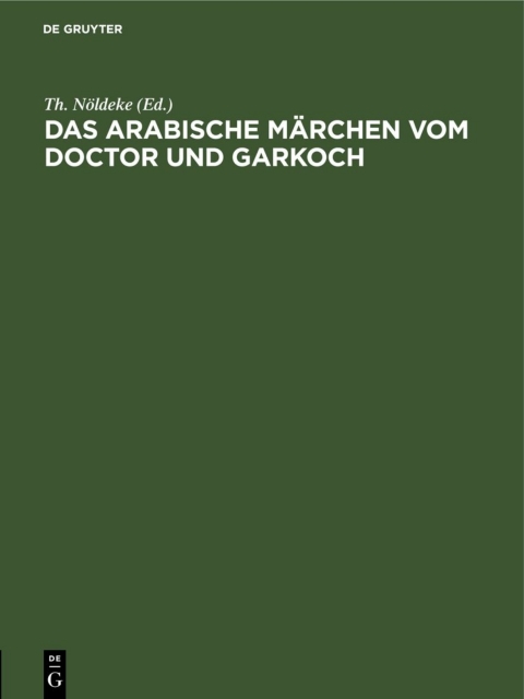 Cover image for book Das arabische Märchen vom Doctor und Garkoch