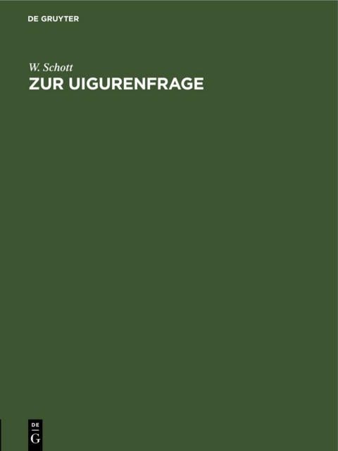 Cover image for book Zur Uigurenfrage