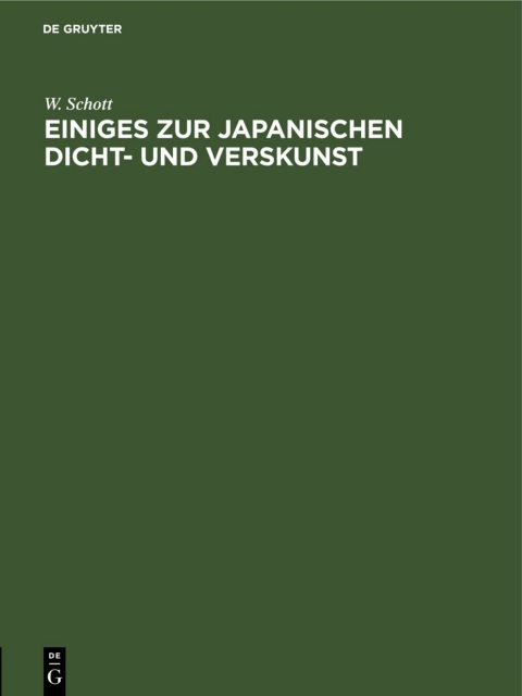 Cover image for book Einiges zur japanischen Dicht- und Verskunst