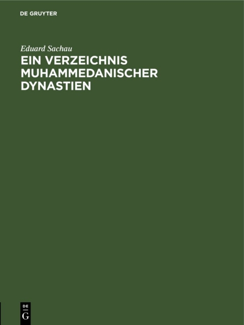 Cover image for book Ein Verzeichnis Muhammedanischer Dynastien