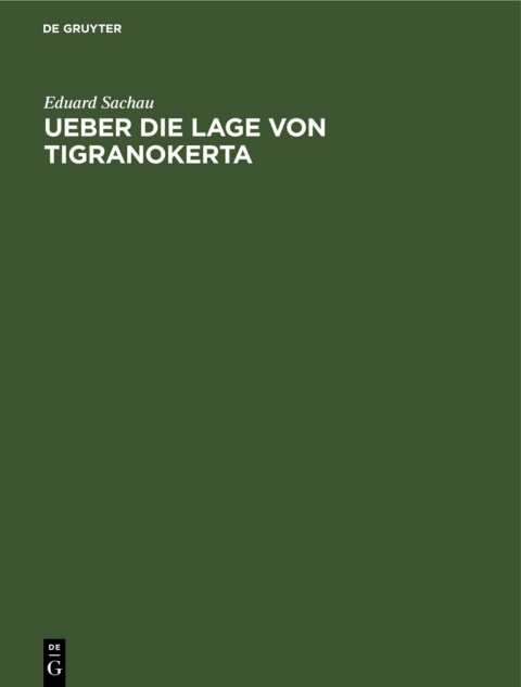 Cover image for book Ueber die Lage von Tigranokerta