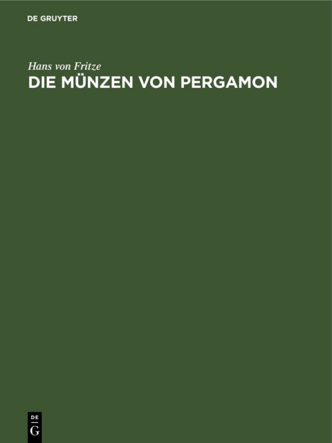 Cover image for book Die Münzen von Pergamon