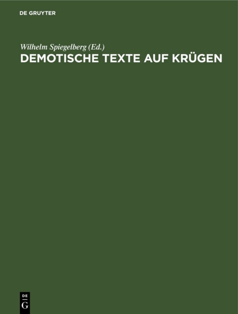 Cover image for book Demotische Texte auf Krügen