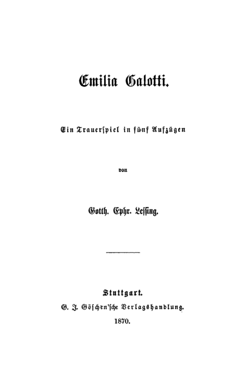Cover image for book Emilia Galotti