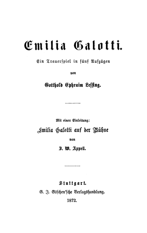 Cover image for book Emilia Galotti