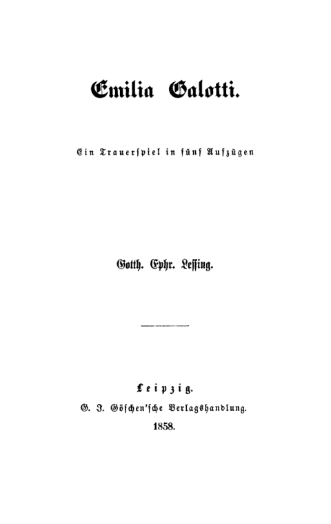 Cover image for book Emilia Galotti