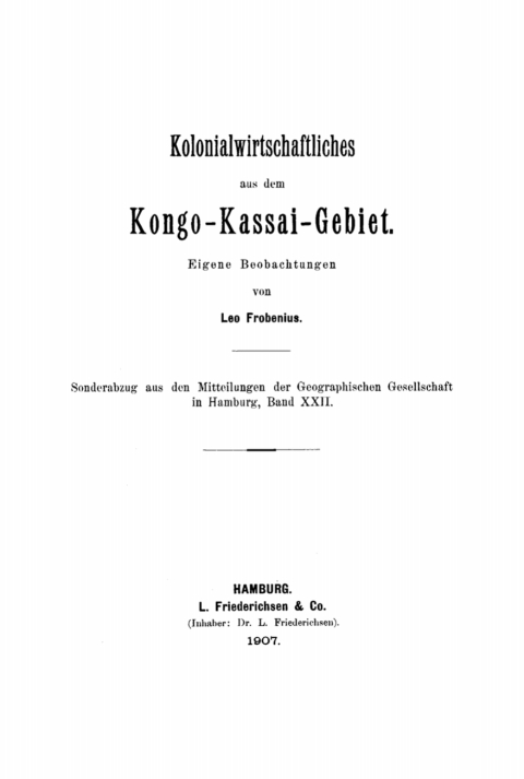 Cover image for book Kolonialwirtschaftliches aus dem Kongo-Kassai-Gebiet
