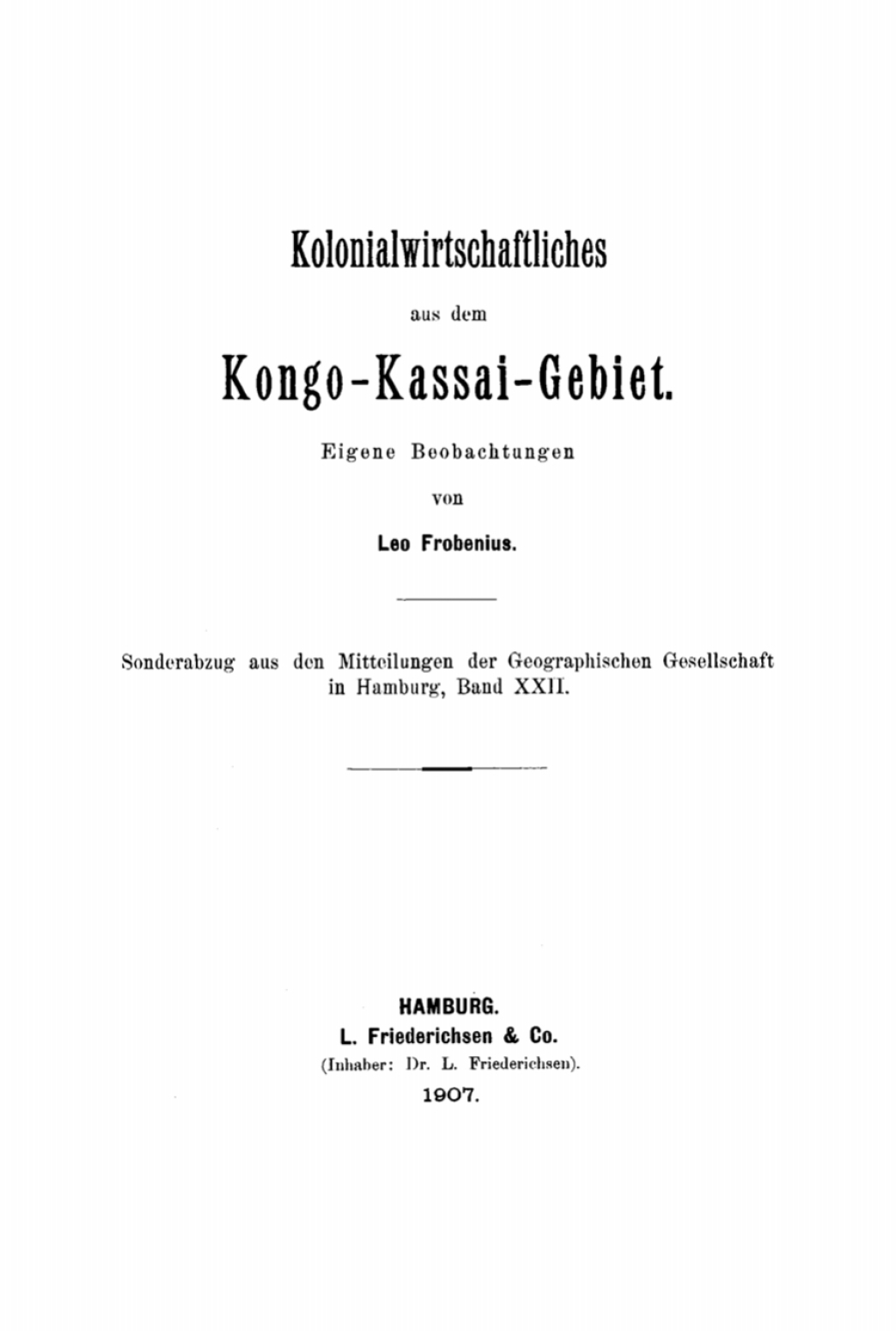 Page Fidelity Kolonialwirtschaftliches aus dem Kongo-Kassai-Gebiet; $148.73