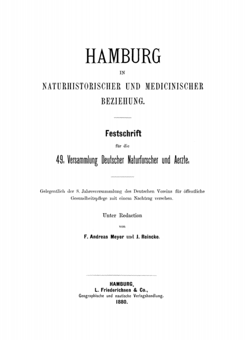 Cover image for book Hamburg in naturhistorischer und medicinischer Beziehung