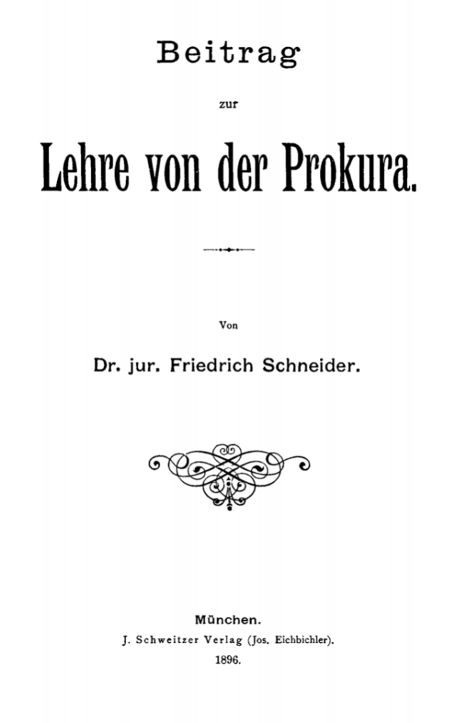 Beitrag zur Lehre von der Prokura