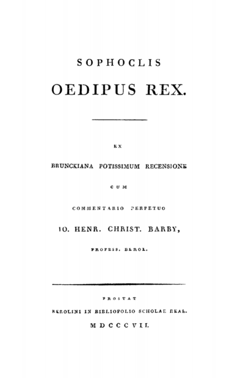 Cover image for book Sophoclis Oedipus Rex
