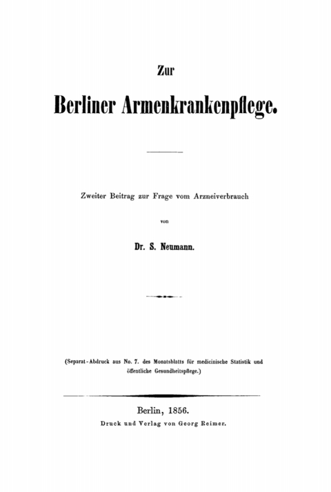 Cover image for book Zur Berliner Armenkrankenpflege