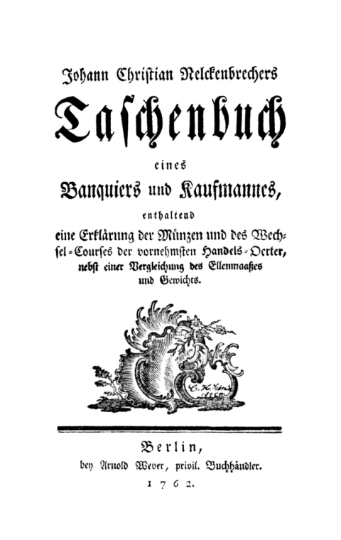 Cover image for book Johann Christian Nelckenbrechers Taschenbuch eines Banquiers und Kaufmanns