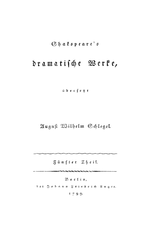 Cover image for book William Shakespeare: Shakspeare’s dramatische Werke. Teil 5