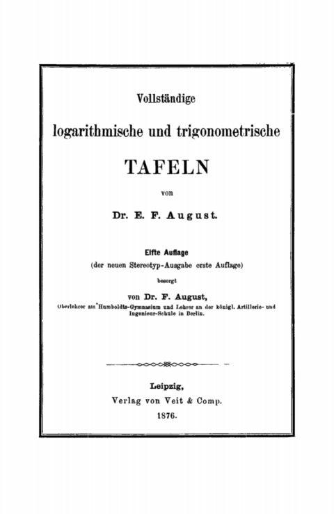 Cover image for book Vollständige logarithmische und trigonometrische Tafeln