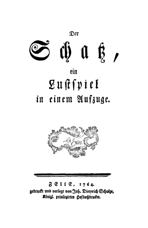 Cover image for book Der Schatz, ein Lustspiel in einem Aufzuge