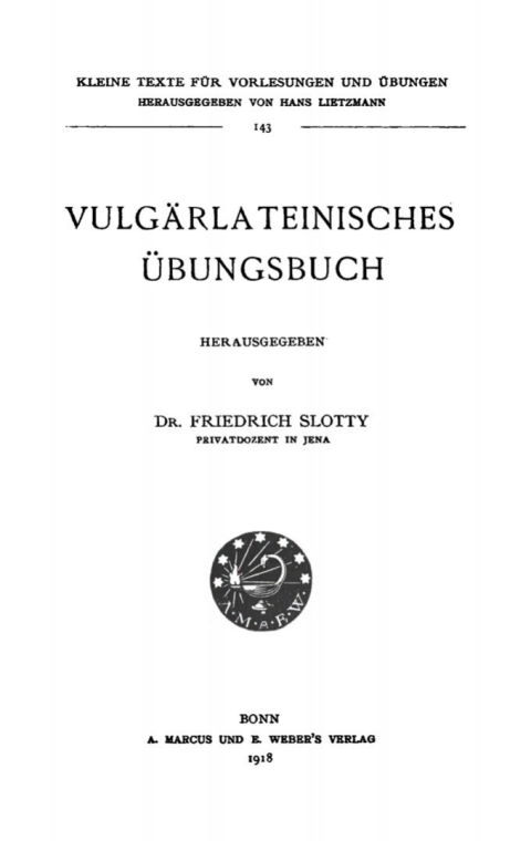 Cover image for book Vulgärlateinisches Übungsbuch