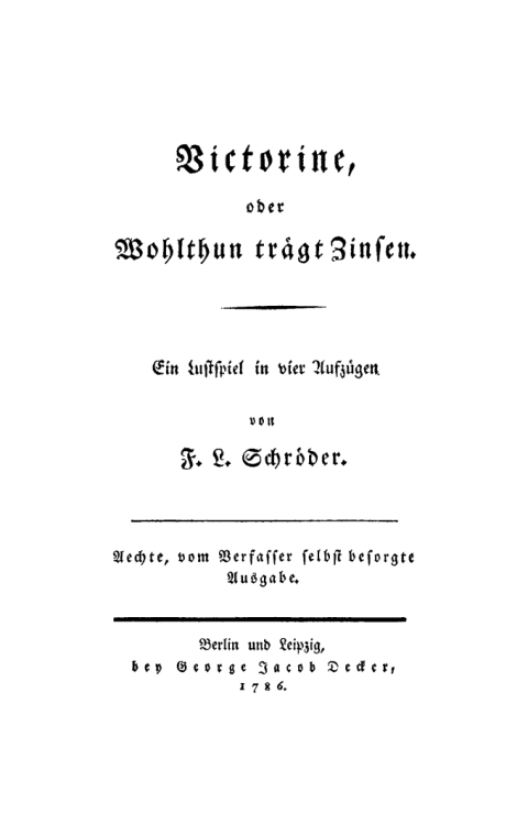Cover image for book Victorine, oder Wohlthun trägt Zinsen