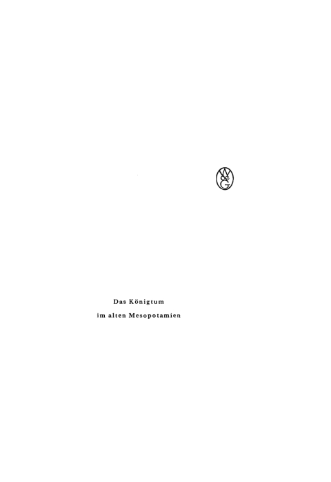 Cover image for book Das Königtum im alten Mesopotamien