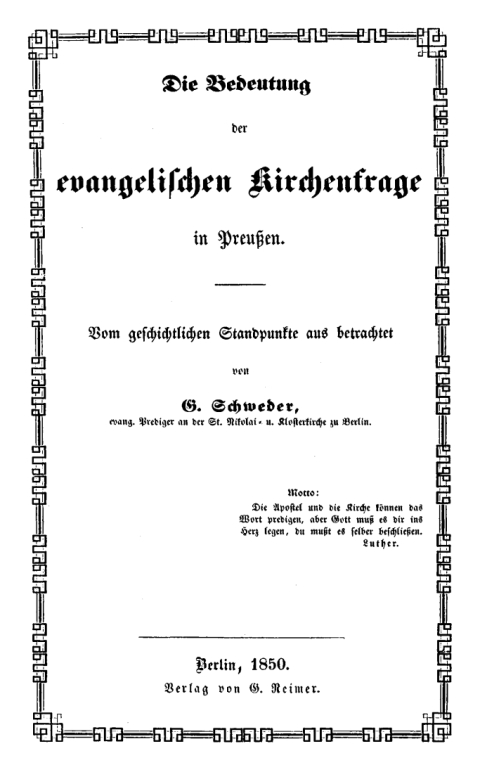 Cover image for book Die Bedeutung der evangelischen Kirchenfrage in Preußen