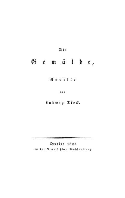 Cover image for book Die Gemälde, Novelle