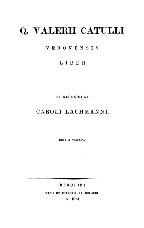 Cover image for book Q. Valerii Catulli Veronensis Liber