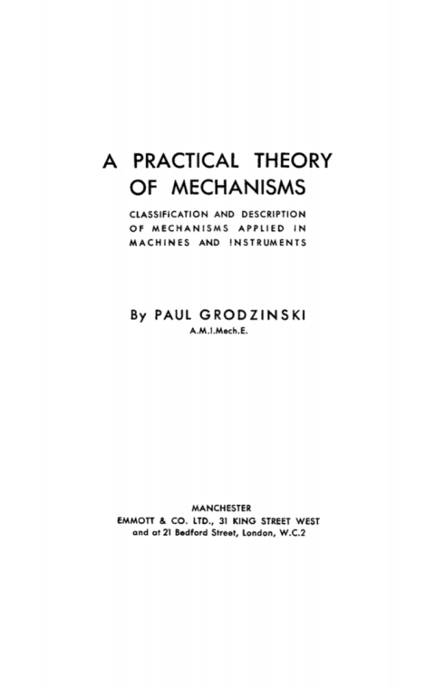 Cover image for book A Practical Theory of Mechanisms