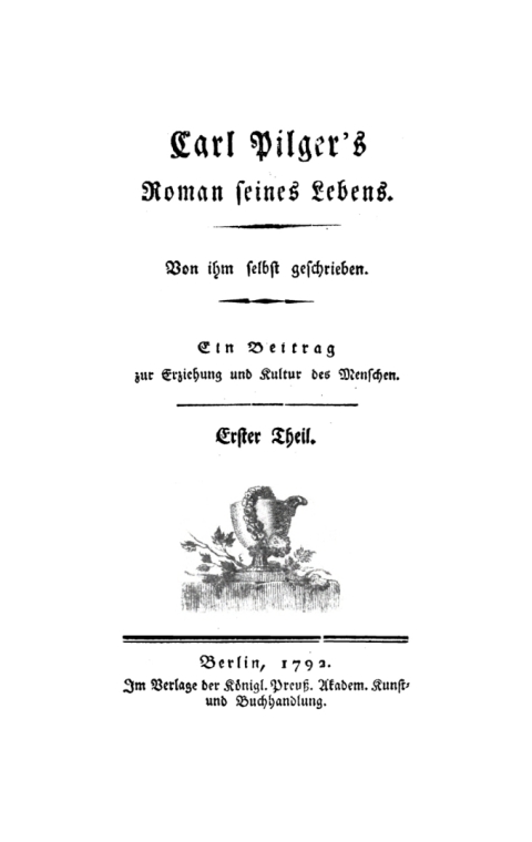 Cover image for book Carl Pilger’s Roman seines Lebens. Teil 1