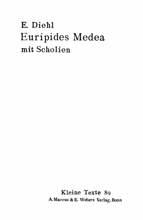 Cover image for book Euripides Medea mit Scholien
