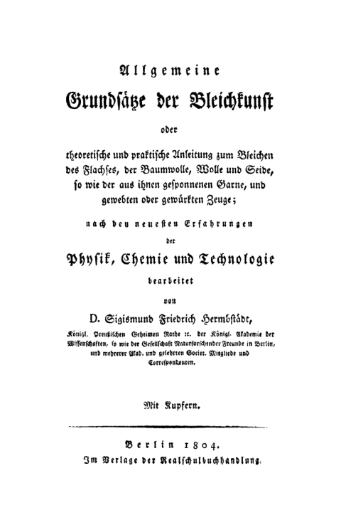 Cover image for book Allgemeine Grundsätze der Bleichkunst
