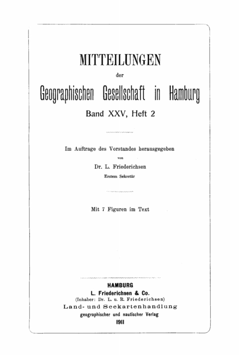 Cover image for book Mitteilungen der Geographischen Gesellschaft in Hamburg