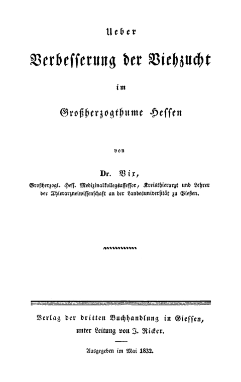 Cover image for book Ueber Verbesserung der Viehzucht im Großherzogthume Hessen