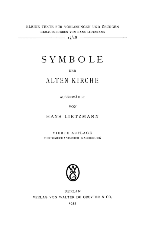 Cover image for book Symbole der Alten Kirche